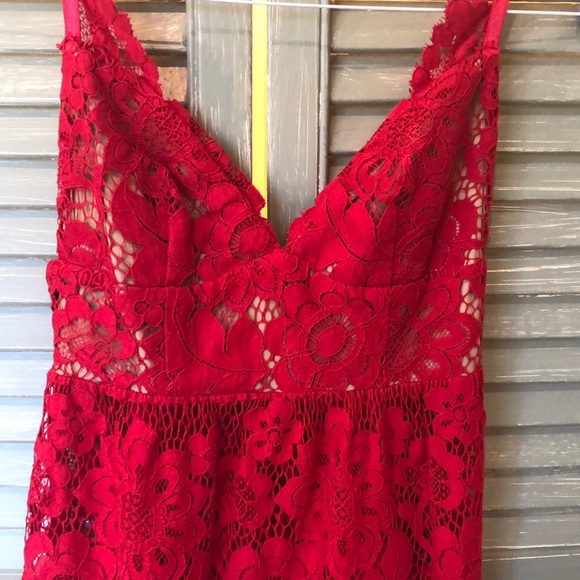 Stunning red lace Free People dress - Picture 3 of 7